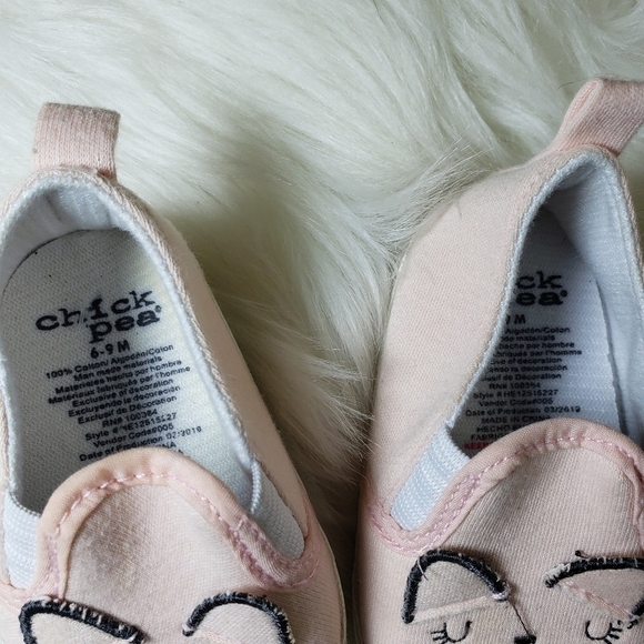 Chick Pea Pink Kitty cat slip on shoes 6-9 mo. - Picture 8 of 11